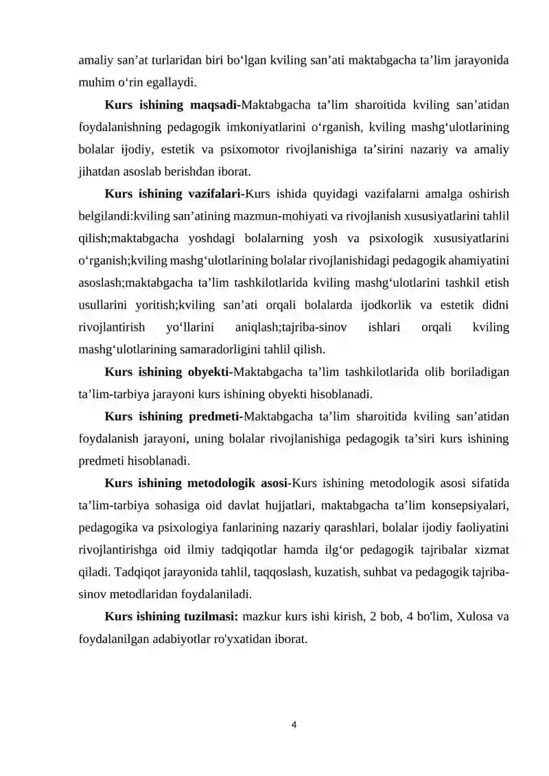 MAKTABGACHA TA’LIM TASHKILOTLARIDA KVILLING SAN’ATINING AHAMYATI 4