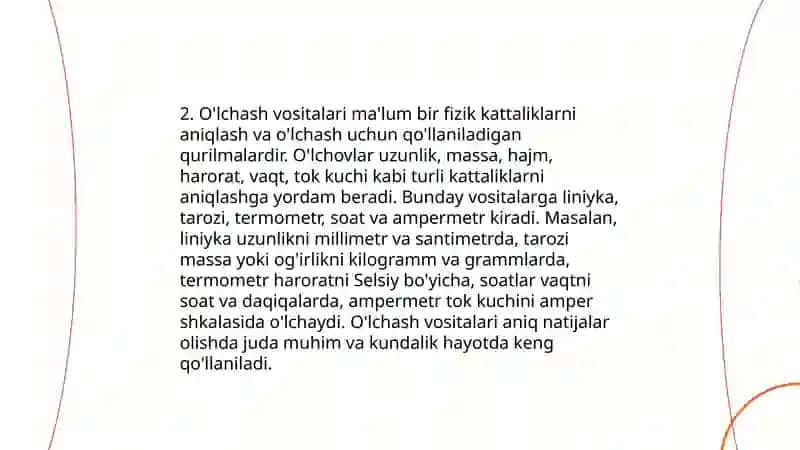 Oʻlchash turlari va usullari 4