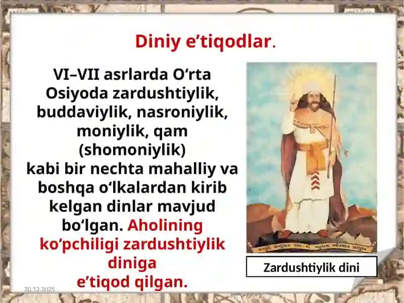 VI - VII asrlarda Turon xalqlarining madaniy hayoti 4