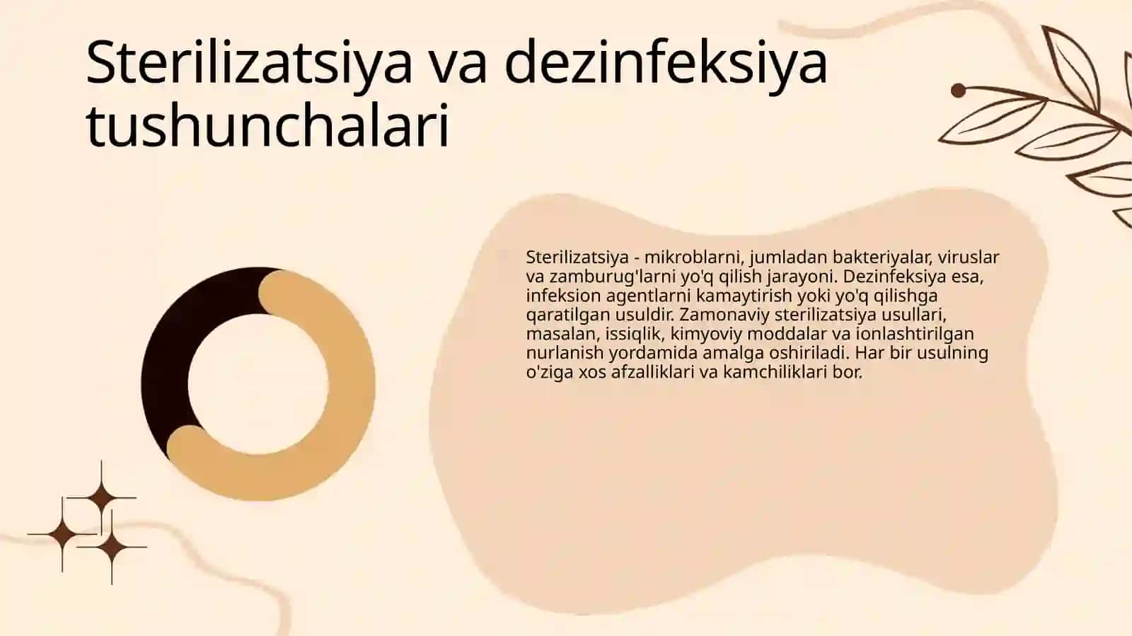 Tibbiyotda zamonaviy sterilizatsiya usullari. Sterilizatsiya, dezinfeksiya usullariga bakteriologik baho berish. Kimyoterapevtik preparatlar va antibiotiklarga bakteriyalarning chidamli shtammlarining shakllanish mexanizmlari. 4