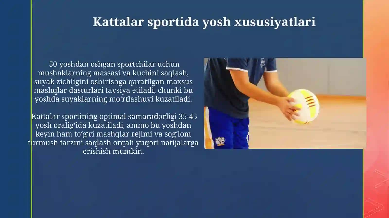 Sport faoliyati jarayonida yosh xususiyatlarini hisobga olish 4
