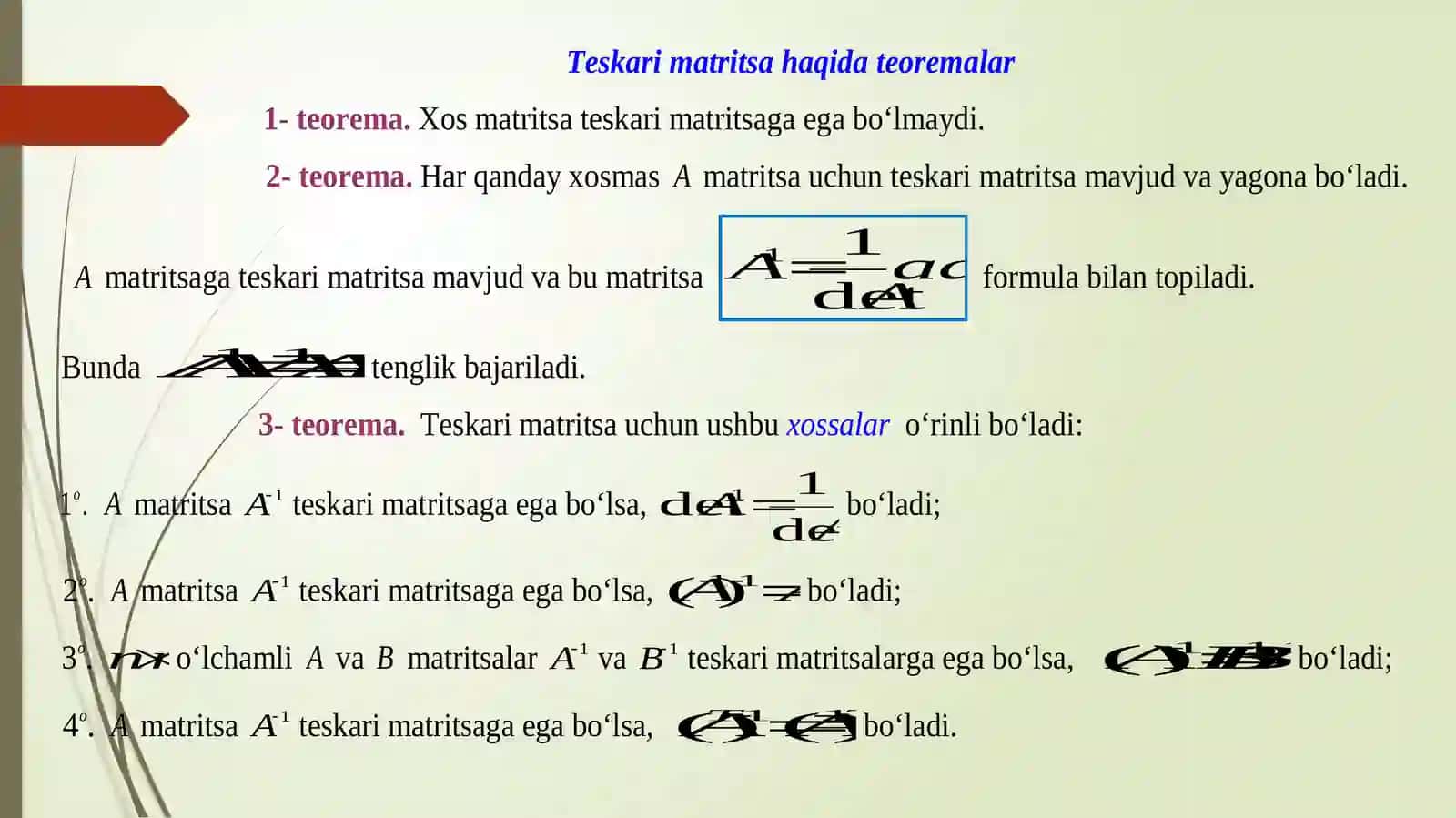 Teskari matritsa 4
