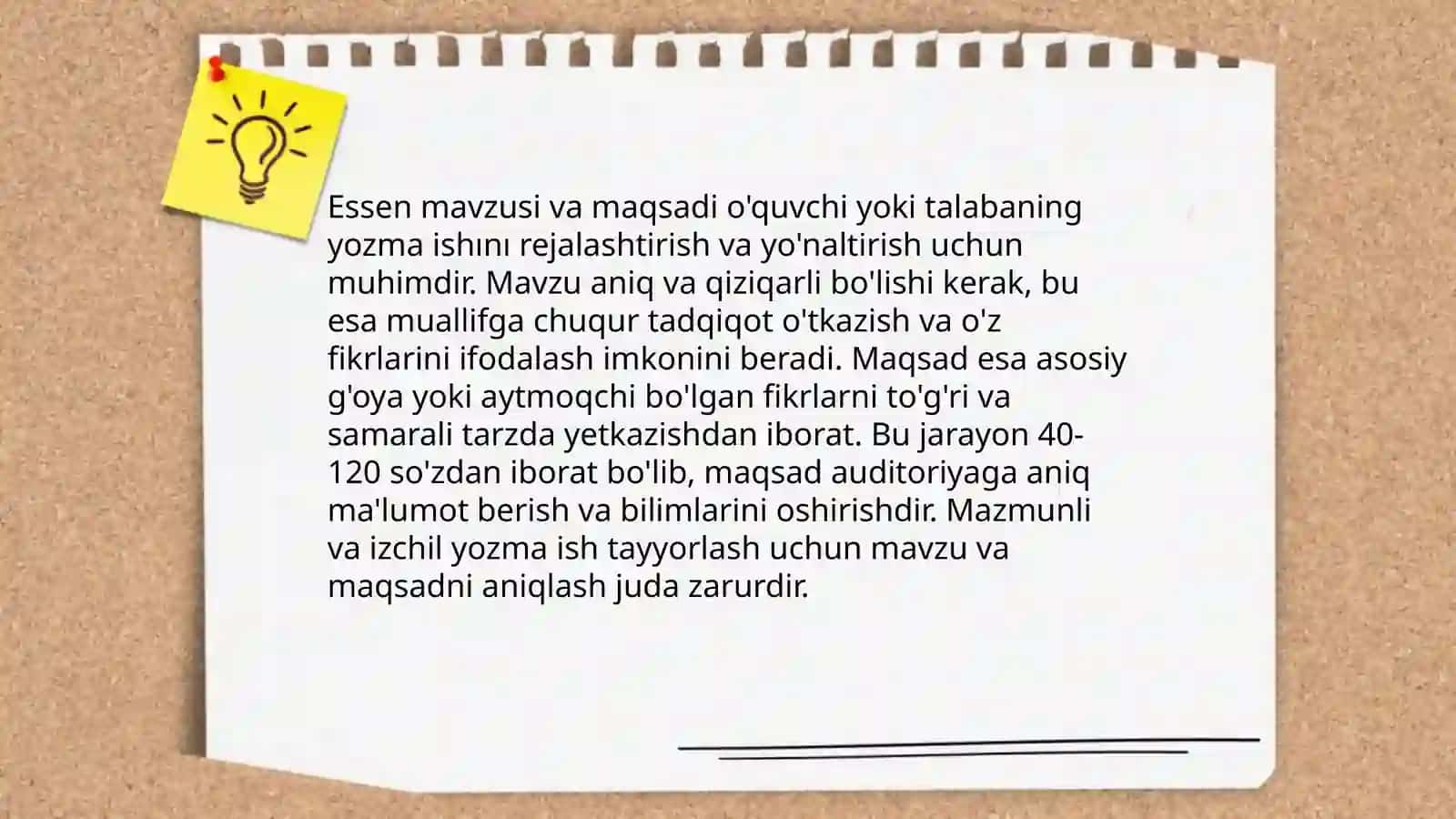 Essening oʻziga xos xususiyatlari va yozishdagi talablar 4