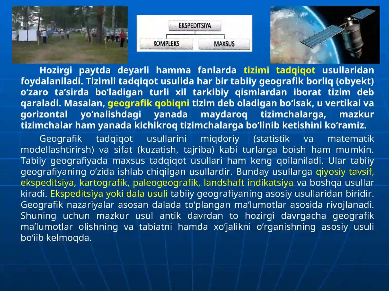 UMUMIY TABIIY GEOGRAFIYANING TADQIQOT USULLARI 4
