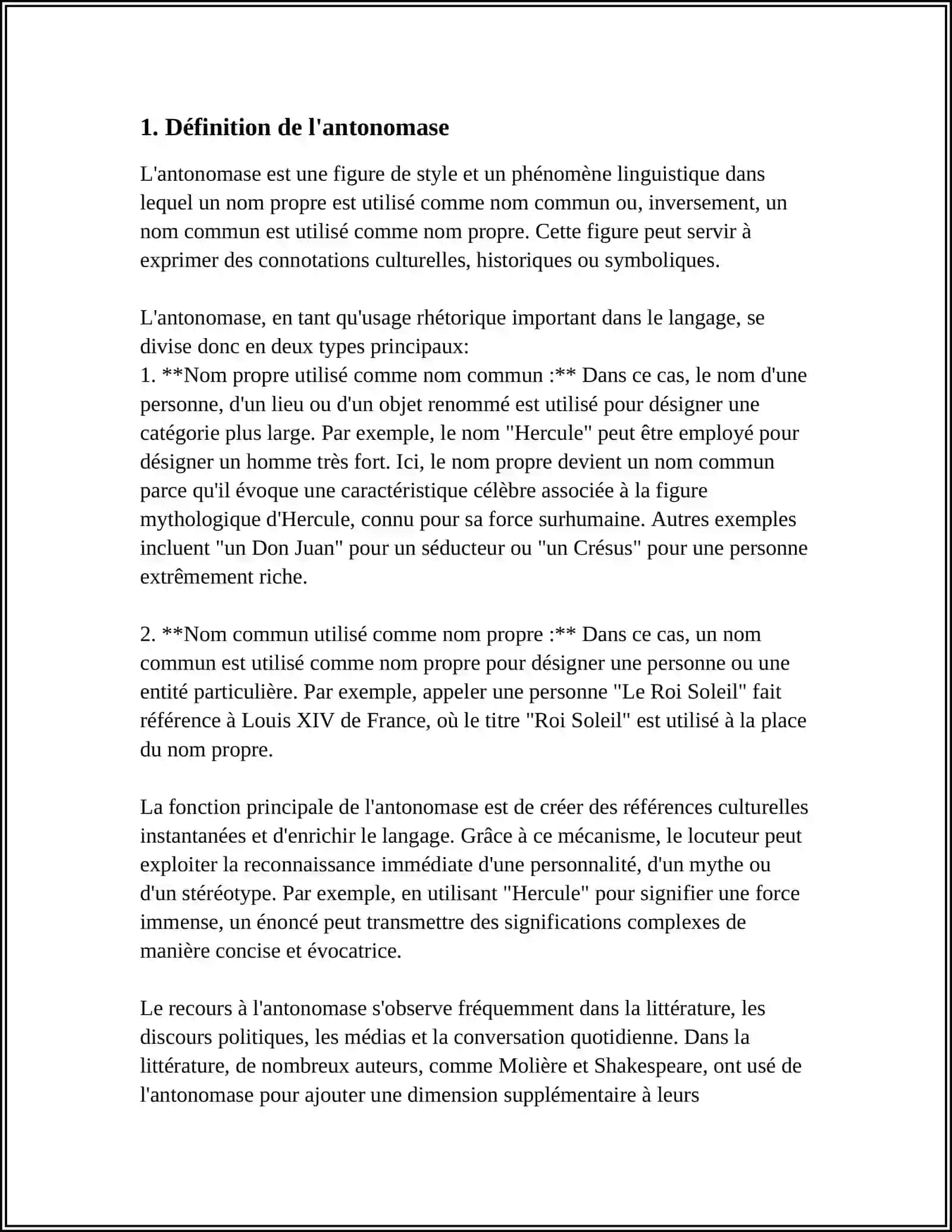 Traduction de l'antonomase dans les textes littéraires 4