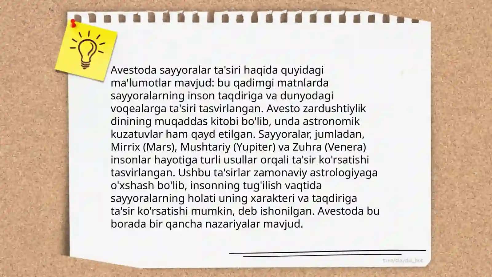Avestoda astrologik qarashlar 4