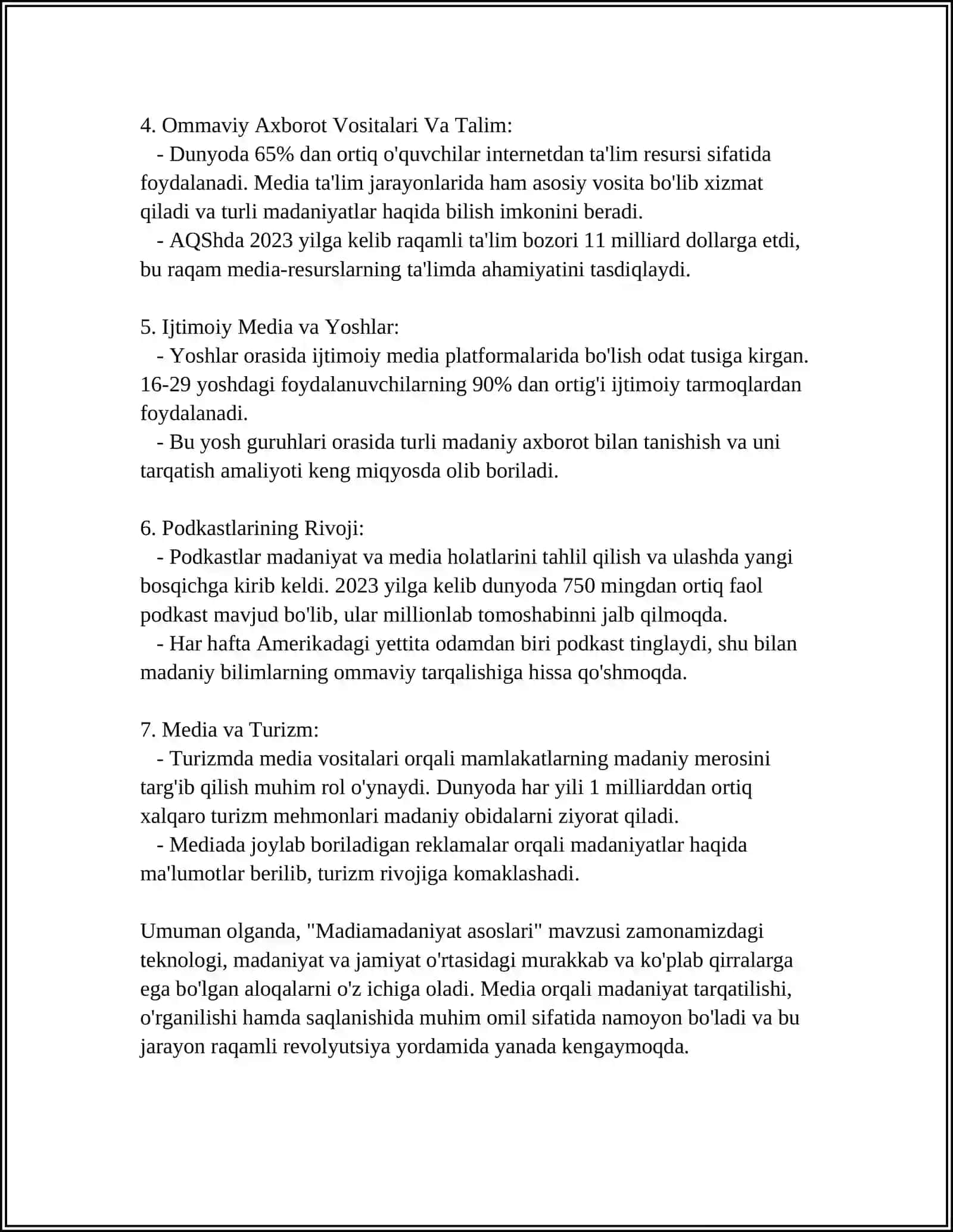 MADIAMADANIYAT VA MEDIA TEXNOLOGIYALAR 4