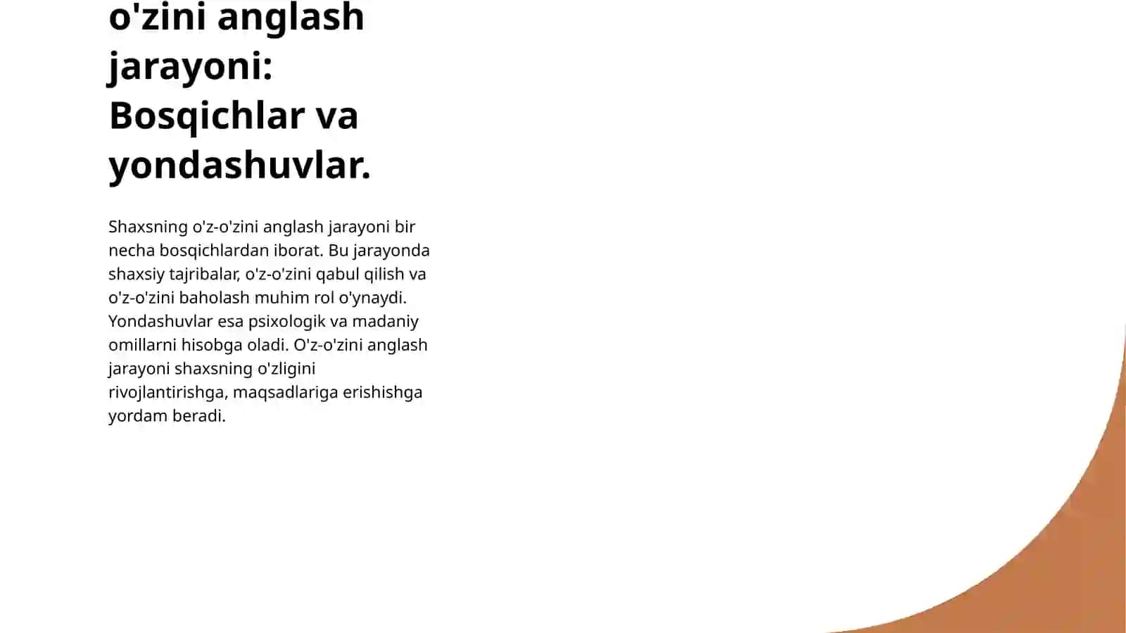 O'z-o'zini anglash va rivojlanish 4