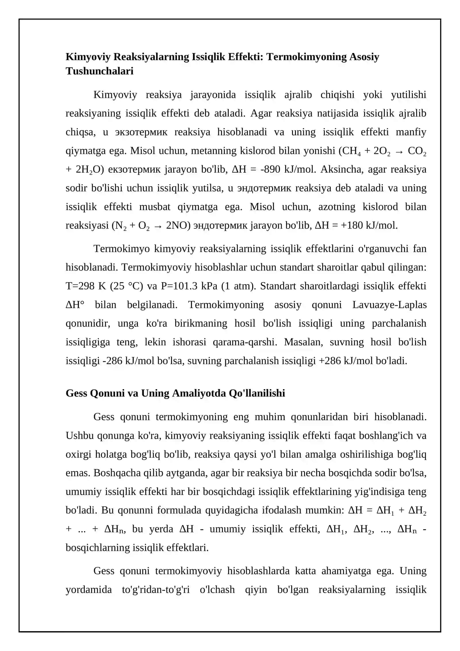 Kimyoviy reaksiyaning energetikasi 4