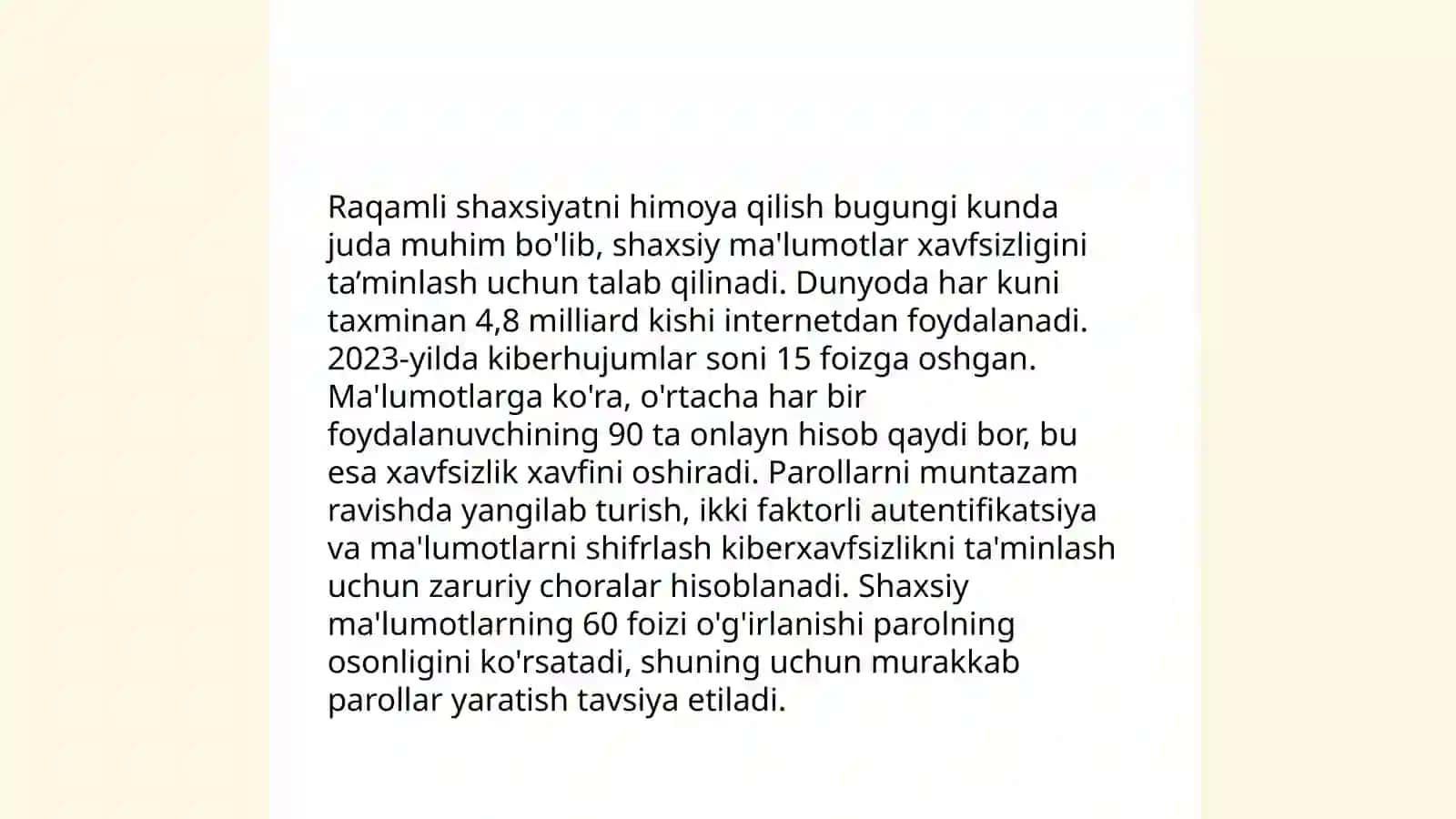 Isteʼmolchi daxlsizligi va xizmat sifati boʻyicha kutilayotgan tendensiyalar 4