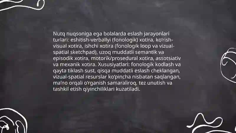 Nutq nuqsoniga ega bolalar mnestik faoliyati xususiyatlari 4