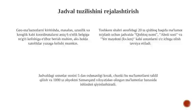 Atribut jadvallarini yaratish va tahlil qilish 4