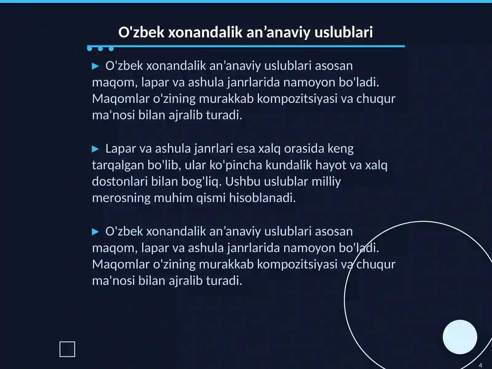 An’anaviylik xonandalikdan 4