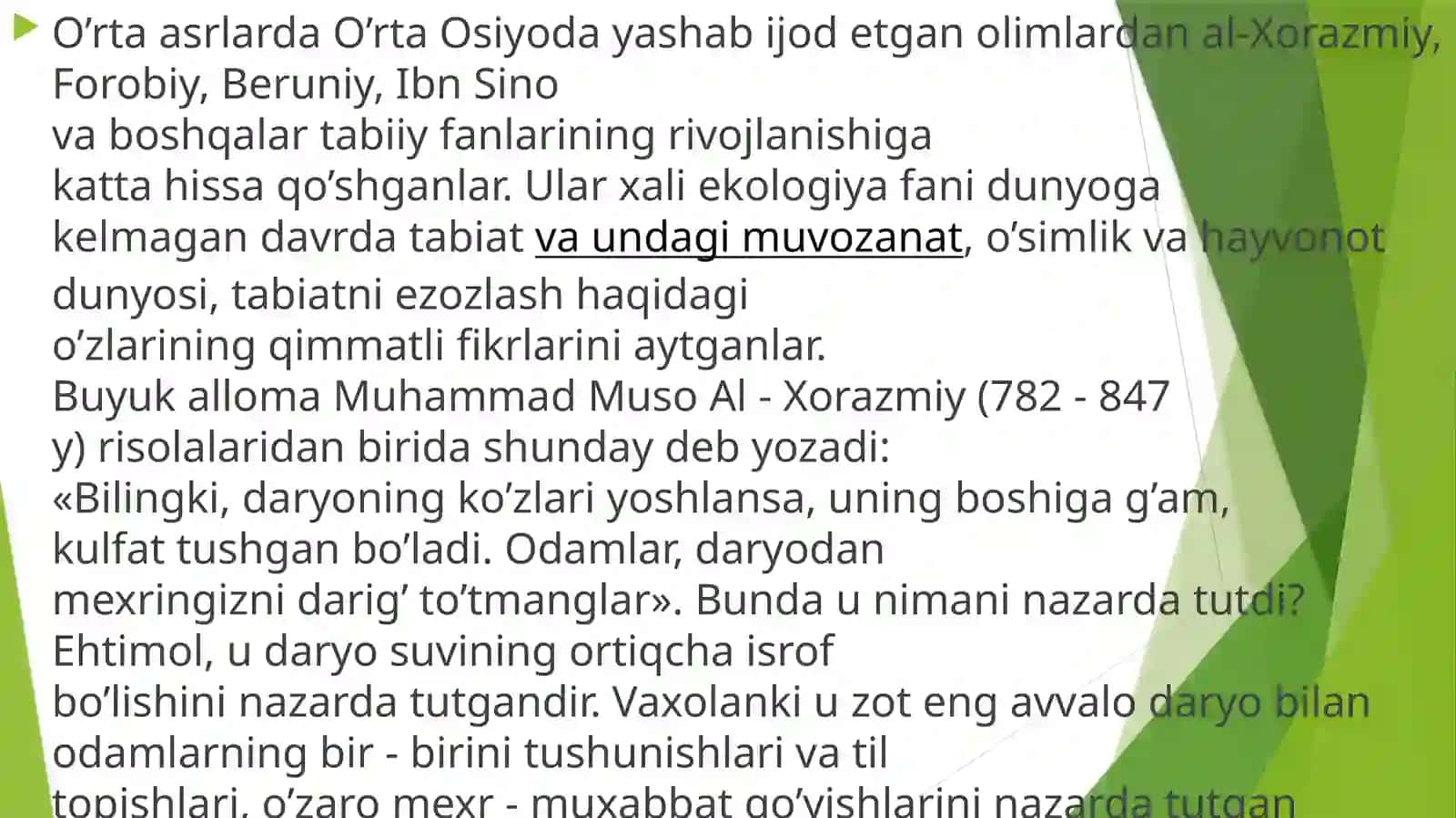 O'rta Osiyo Allomalarining Ekologiya Haqida Fikrlari 4