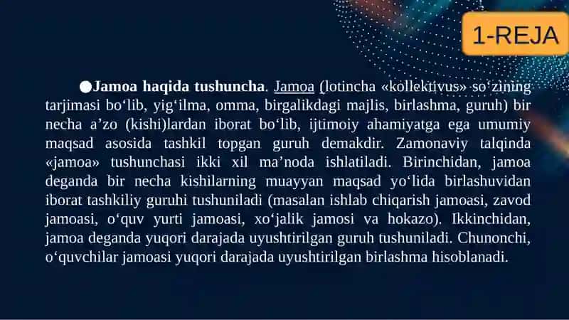 JAMOA TARBIYA OBYEKTI VA SUBYEKTI  SIFATIDA 4