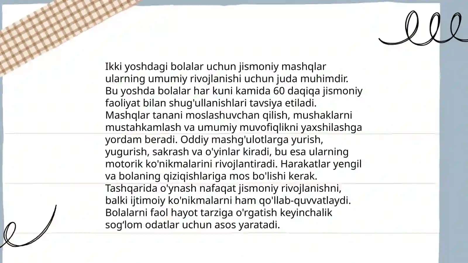 Ikki va uch yoshgacha boʻlgan bolalarning jismoniy tarbiyasi 4