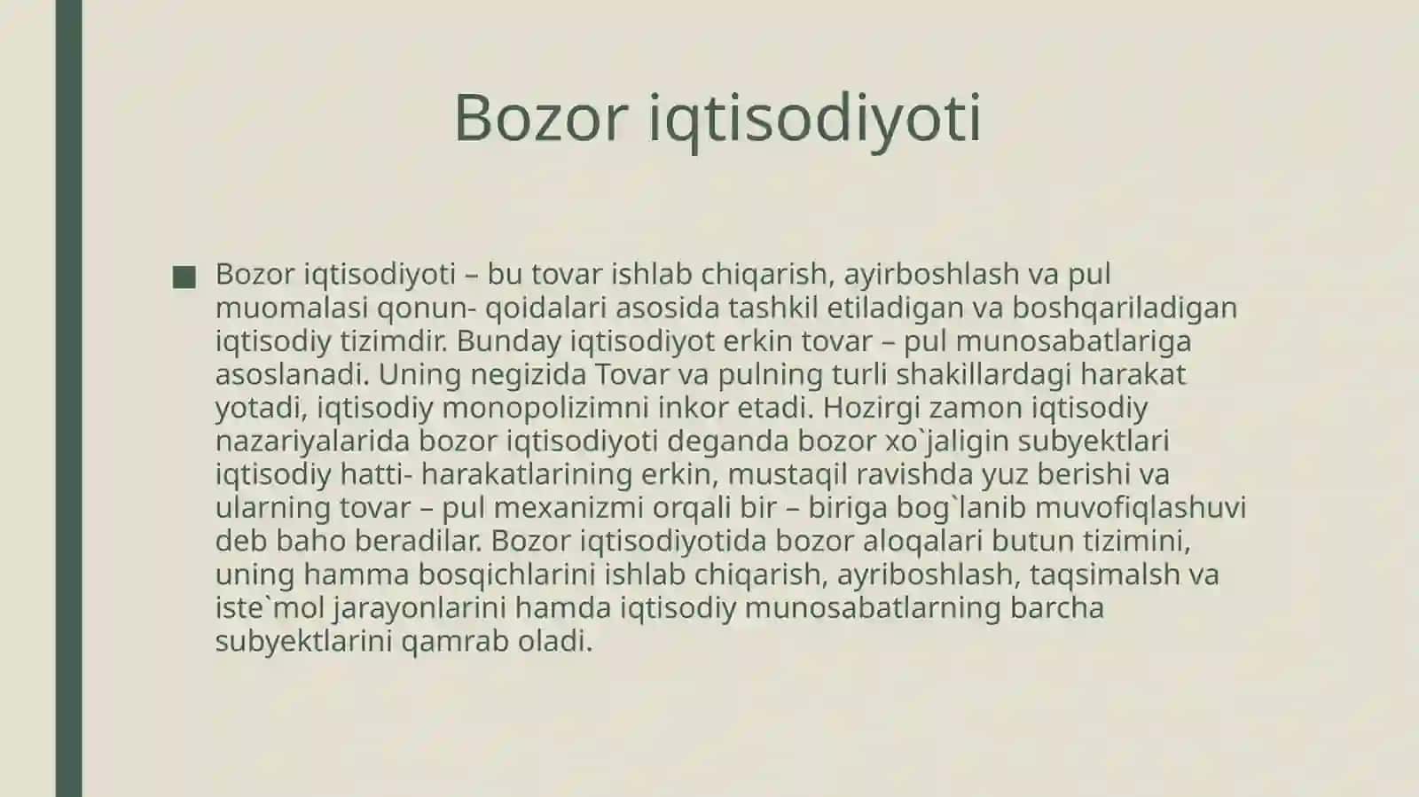 Bozor iqtisodiyotining mazmuni va amal qilishi 4