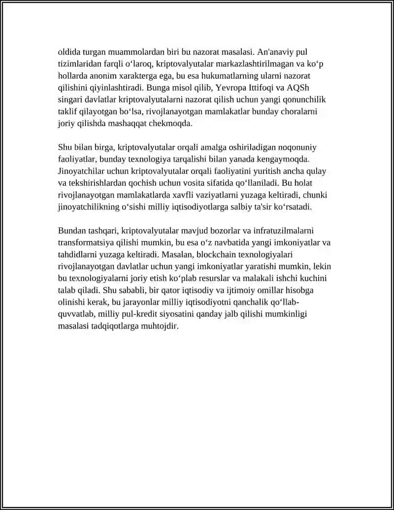 KRIPTOVALYUTALAR RIVOJLANAYOTGAN MAMLAKATLAR IQTISODIYOTIGA QANDAY TA’SIR KO‘RSATMOQDA 4