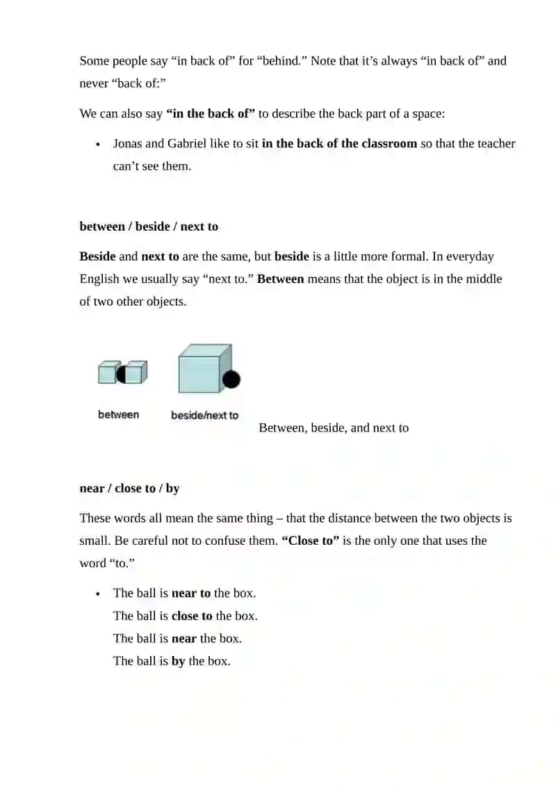 PREPOSITIONS OF PLACE 4