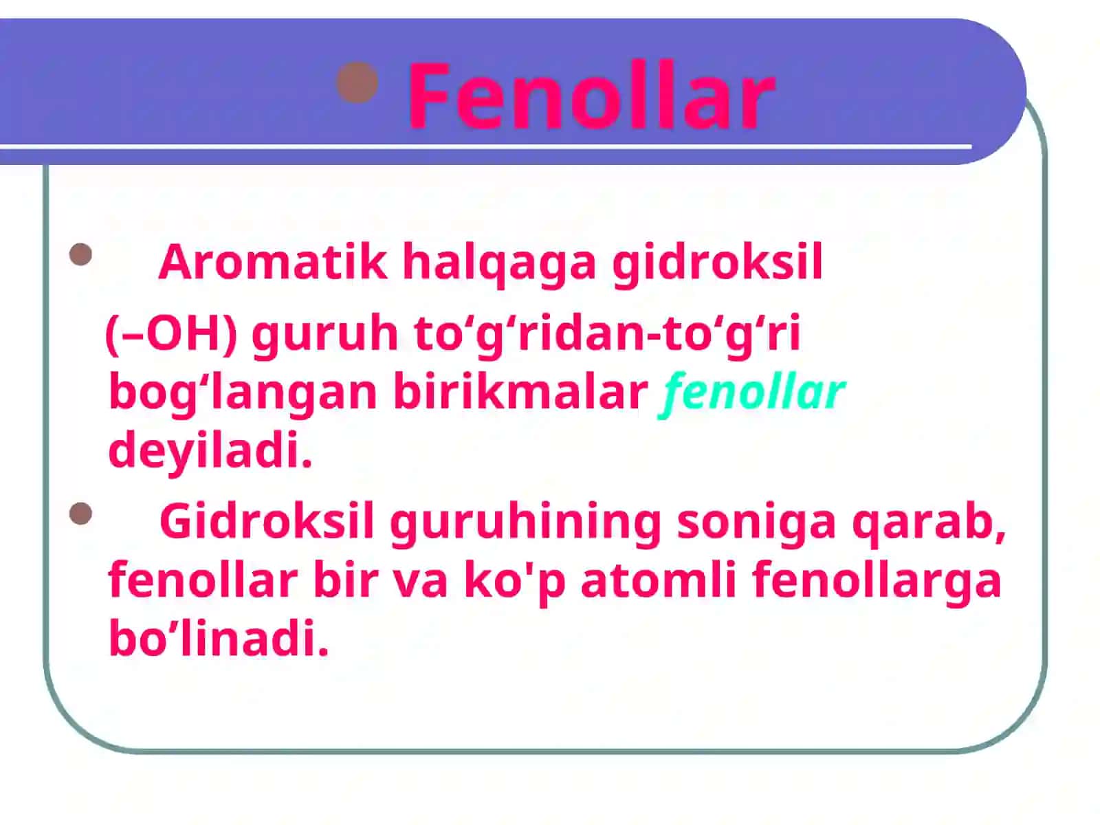 Fenollar va ularning xosilalari 4