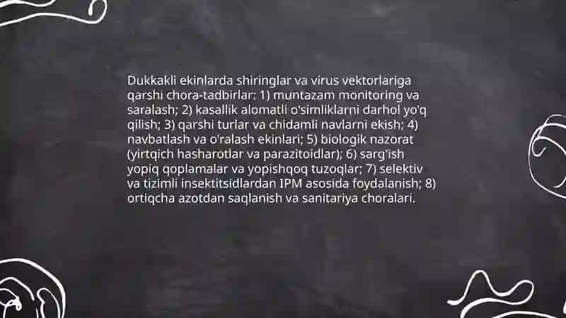 Integratsiyalashgan zararkunandalar bilan kurash (IPM) dukkakli, sabzavot va poliz ekinlari uchun 4