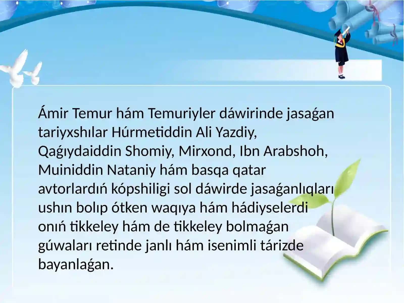 Ámir Temur hám Temuriyler dáwiri kórkem óneri 4