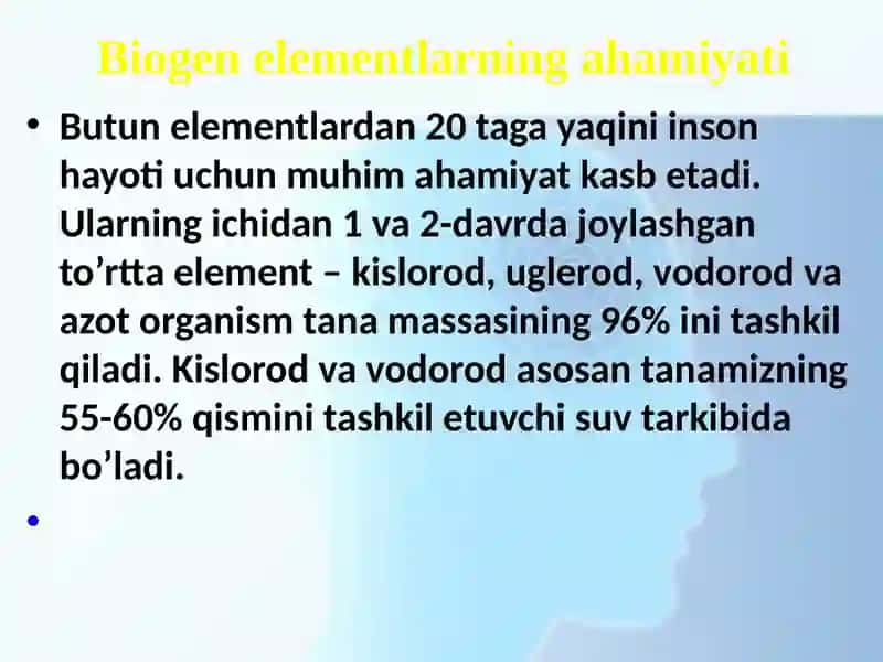 BIOGEN ELEMENTLAR VA ULARNI AHAMIYATI 4