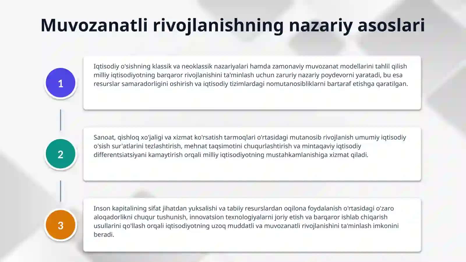Milliy iqtisodiyotning muvozanatli va mutanosibli rivojlanishi 4