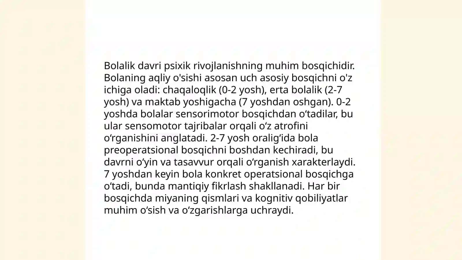 Psixik rivojlanish va uni davrlashtirish 4