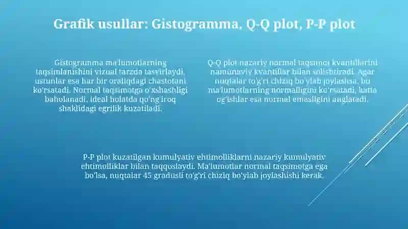 Normal taqsimotni baxolash metodlari 4