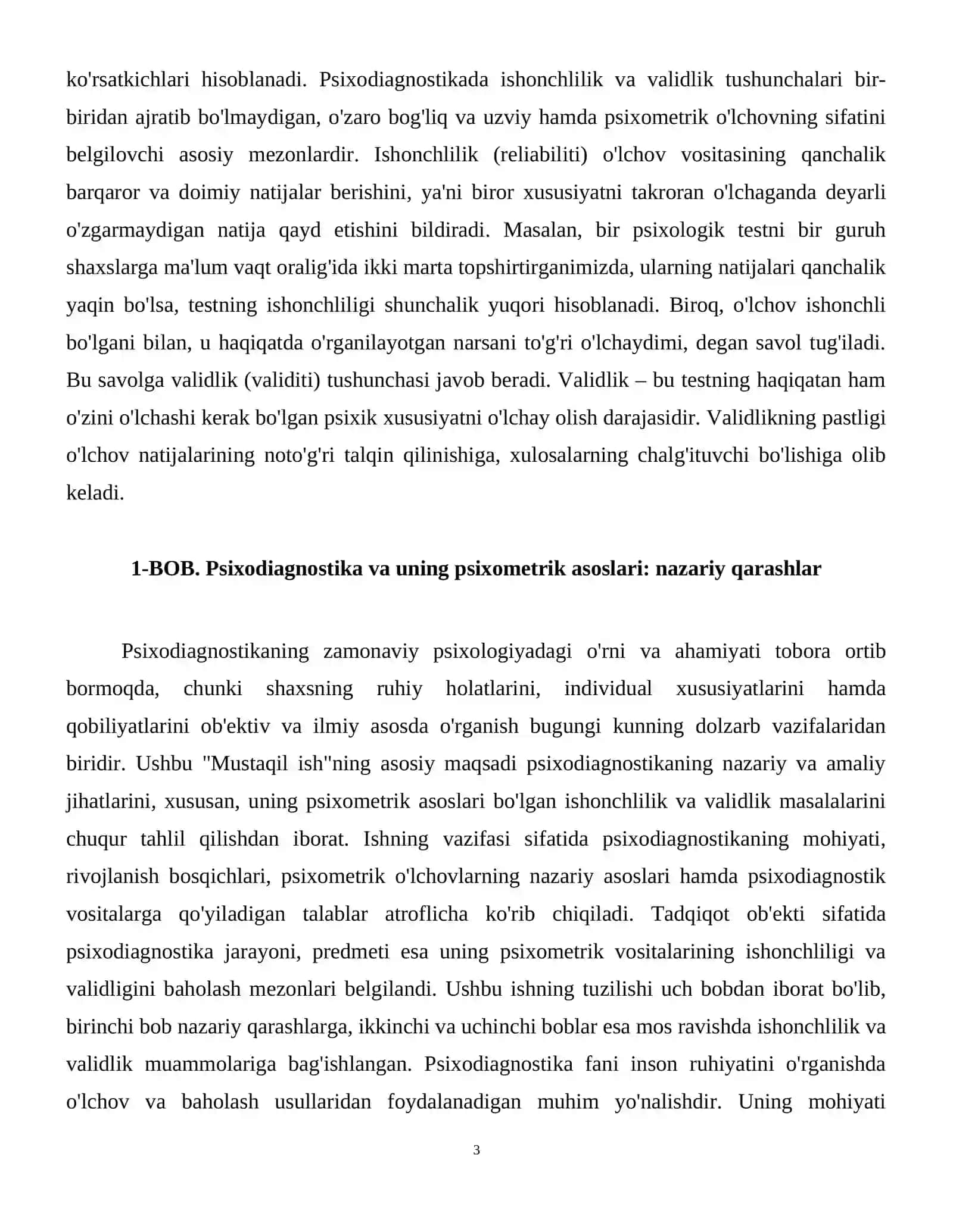 Psixodiagnostikaning psixometrik asoslari:ishonchlilik va validlik 4