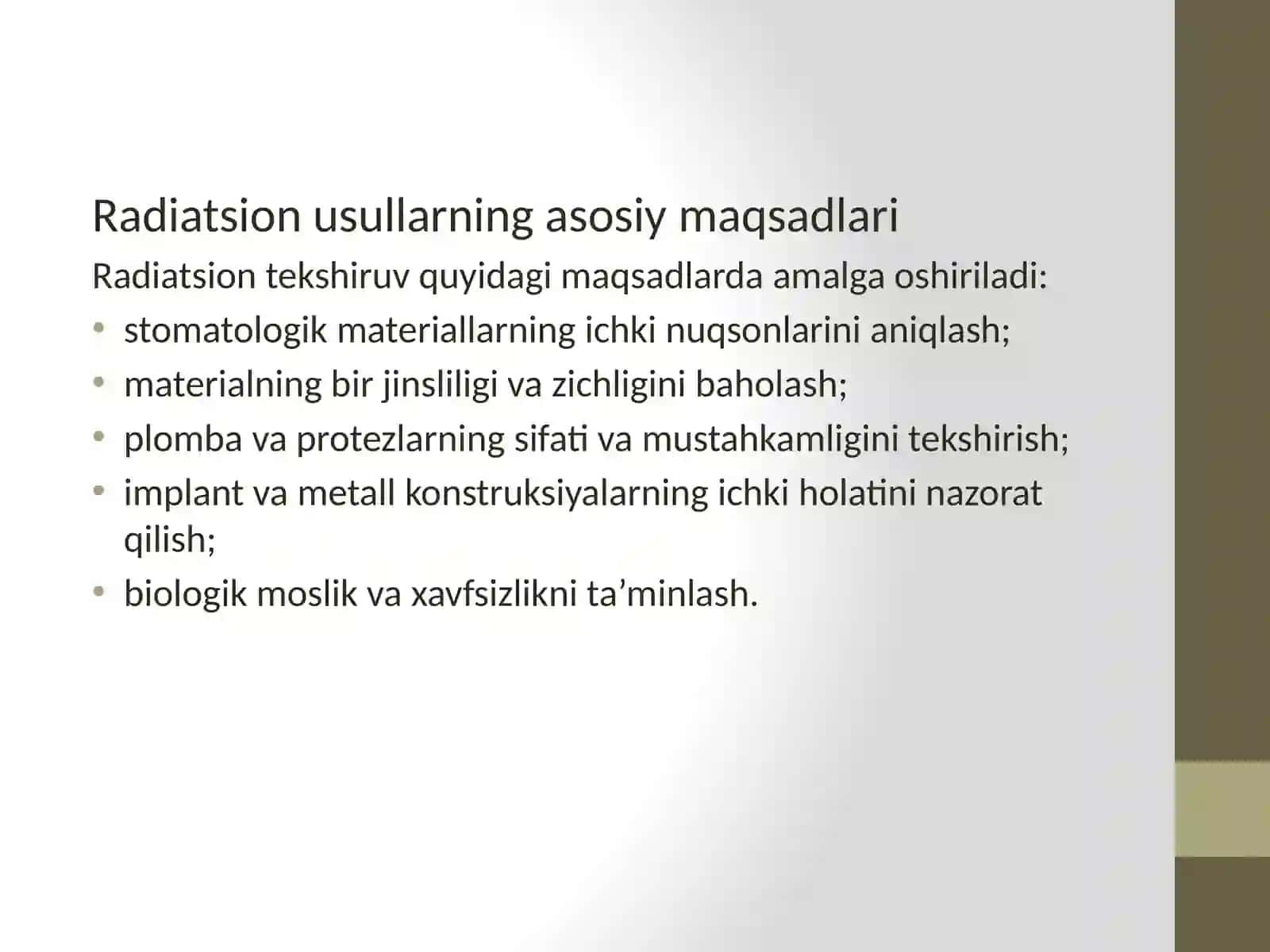 Stomotologik materiallarni tekshirishning radiatsion usullari 4