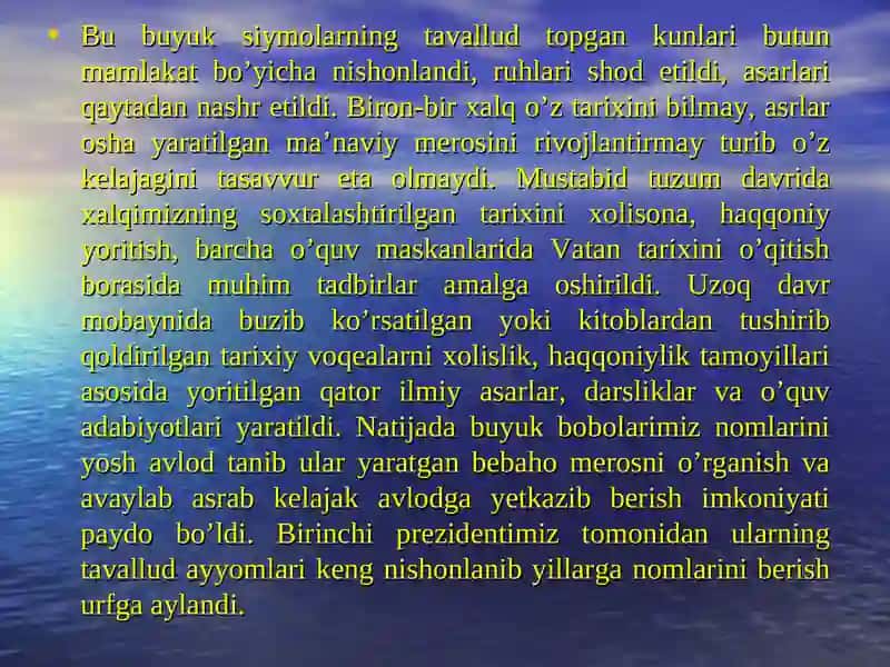 Mirziyoyev Sh.M. Yangi O’zbekistonda erkin va farovon yashaylik 4