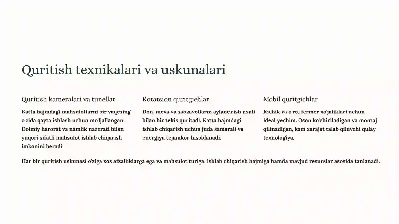 Qishloq xo'jaligi mahsulotlarini quritish texnikasi va texnologiyasi 4