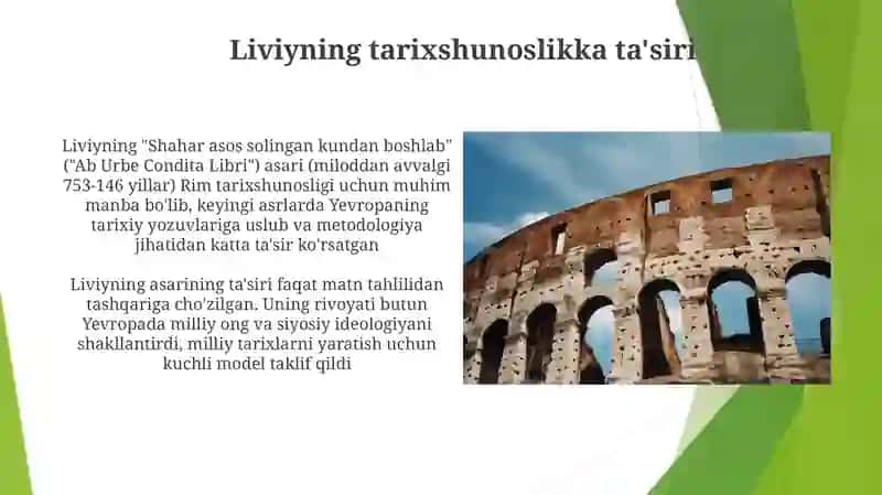 Tit Liviy. Rim tarixi. Tarjima va tarix 4