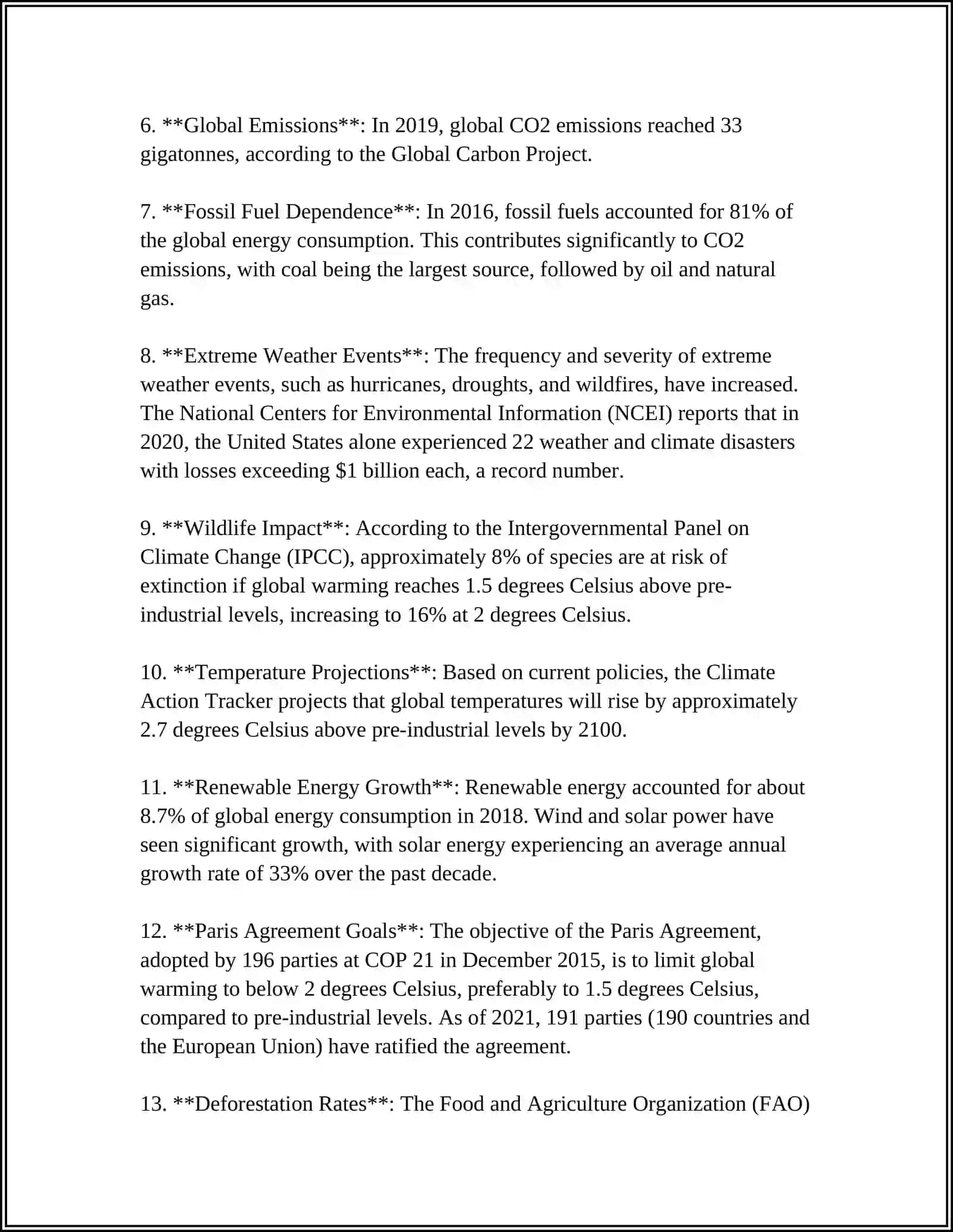 Climate Change: An Overview of Key Data and Facts 4
