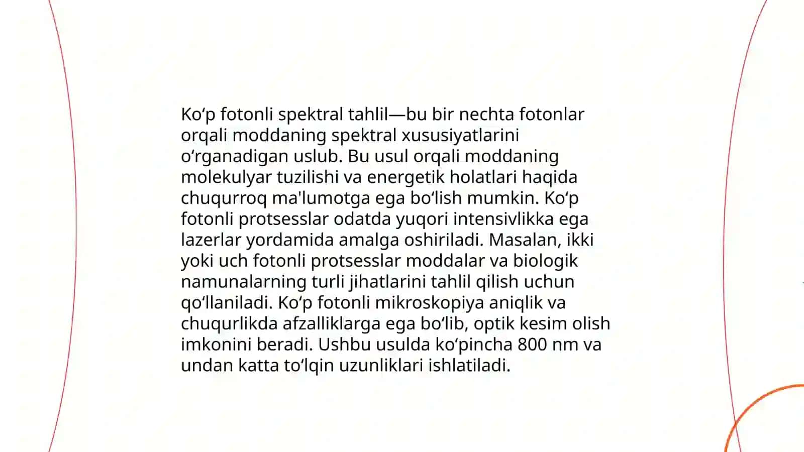 Koʻp fotonli jarayonlarni amaliy qoʻllanilishini tadbiq qilish 4