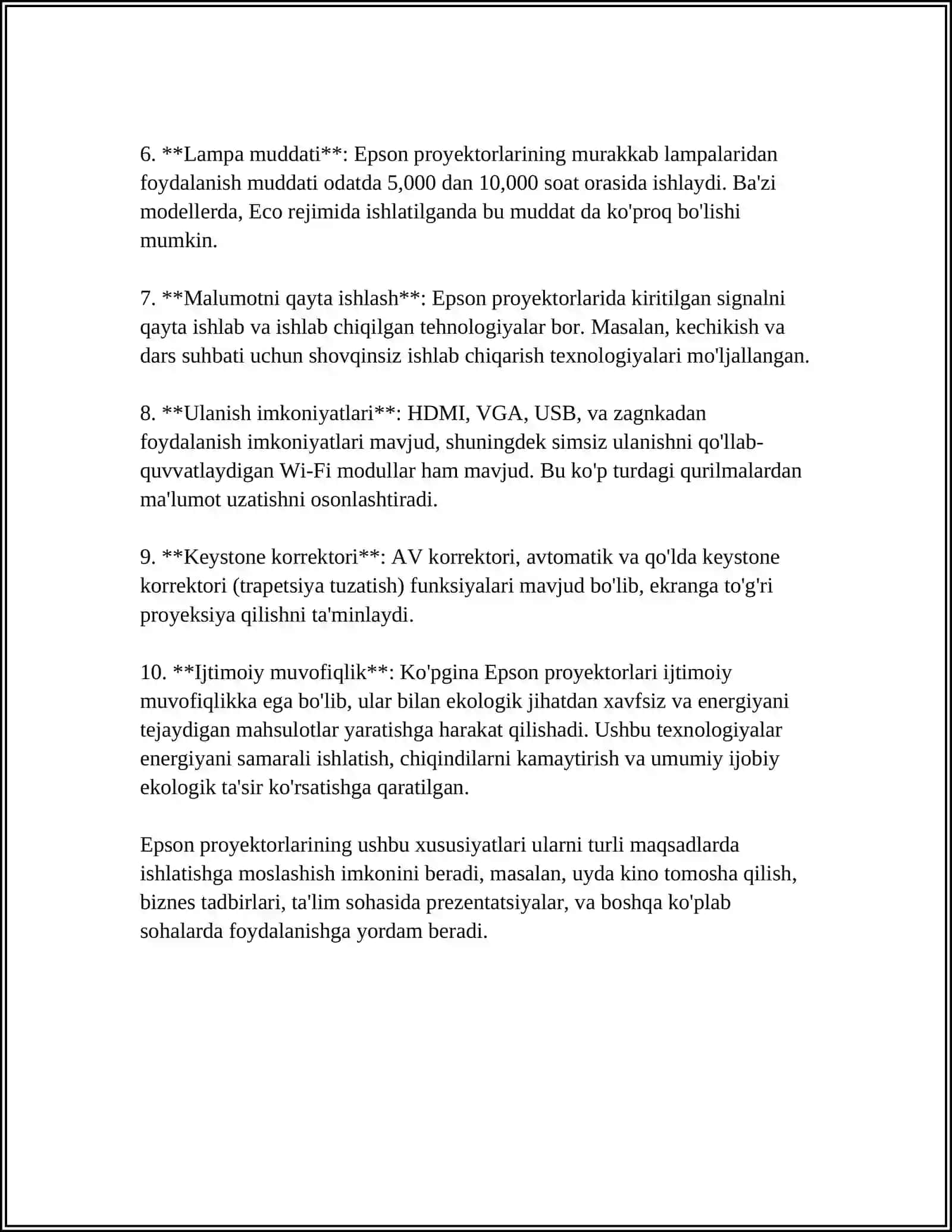 EPSON proyektorlar 4