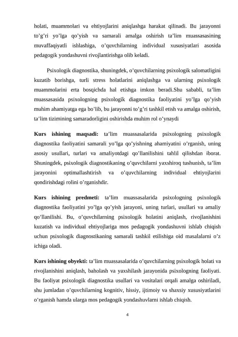 Ta’lim muassasida psixologning psixologik diagnostika faoliyatini yo’lga qo’yish 4