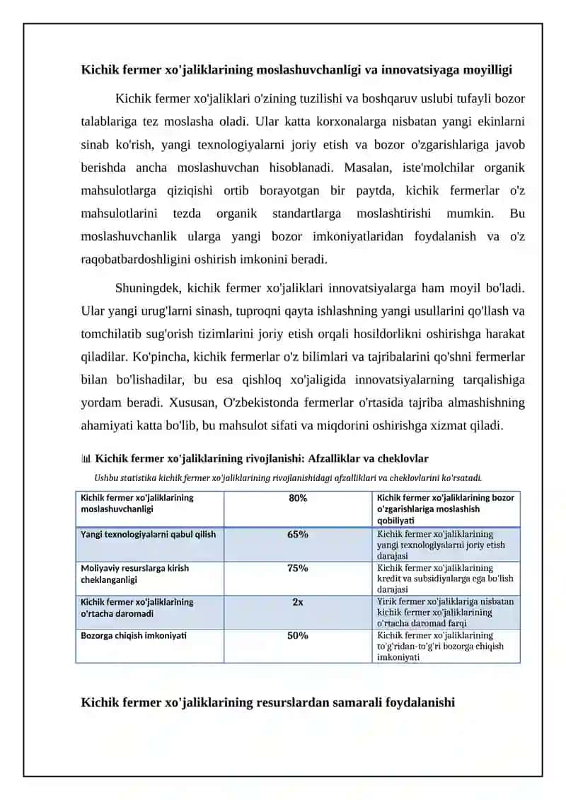 Kichik fermer xo'jaliklar rivoji: imtiyoz va cheklovlar 4