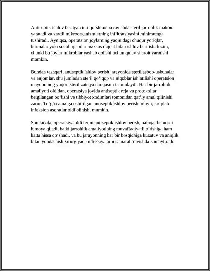 XIRURGIYADA INFEKSIYA TUSHUSHINI OLDINI OLISH 4