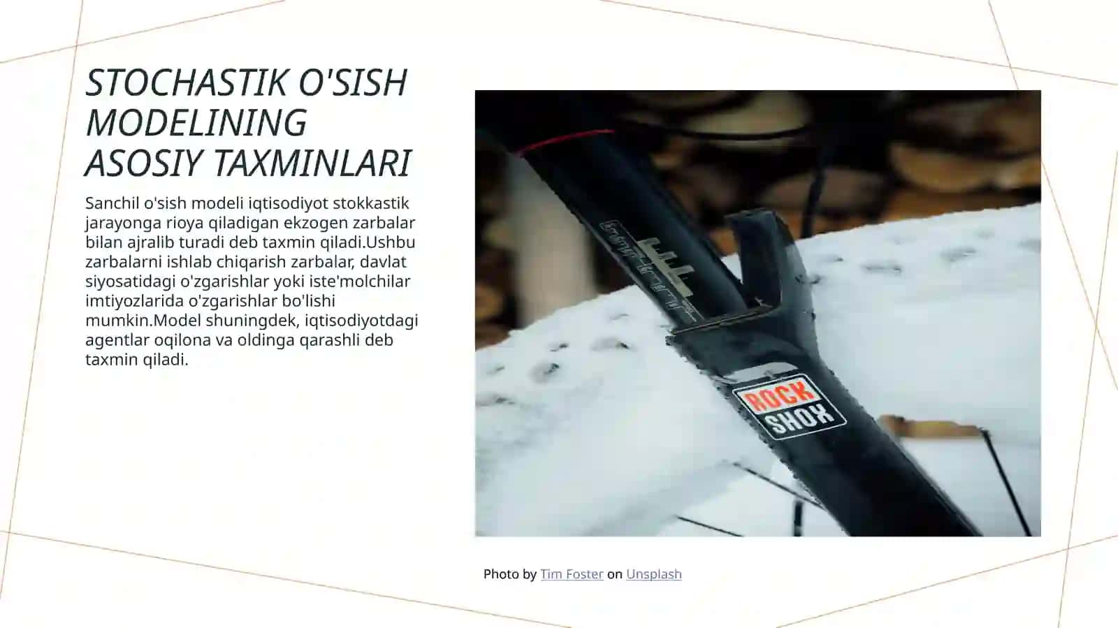 Umumiy tebranishlarning stokkastik o'sish modeliga kirish 4