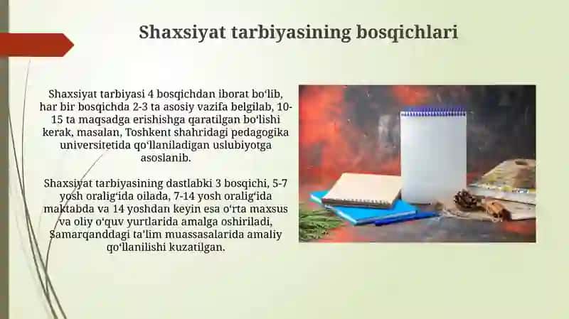 Tarbiya fanini o‘qitish mazmuni 4