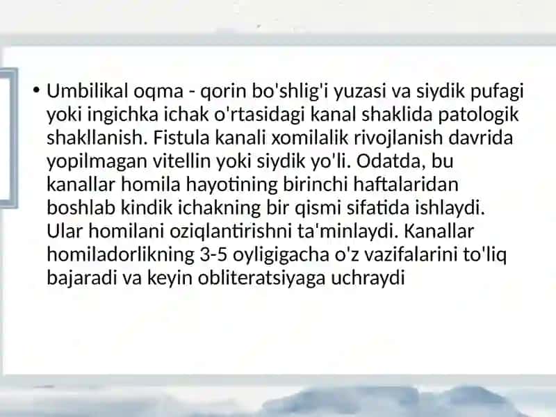 Kindik oqmalari 4