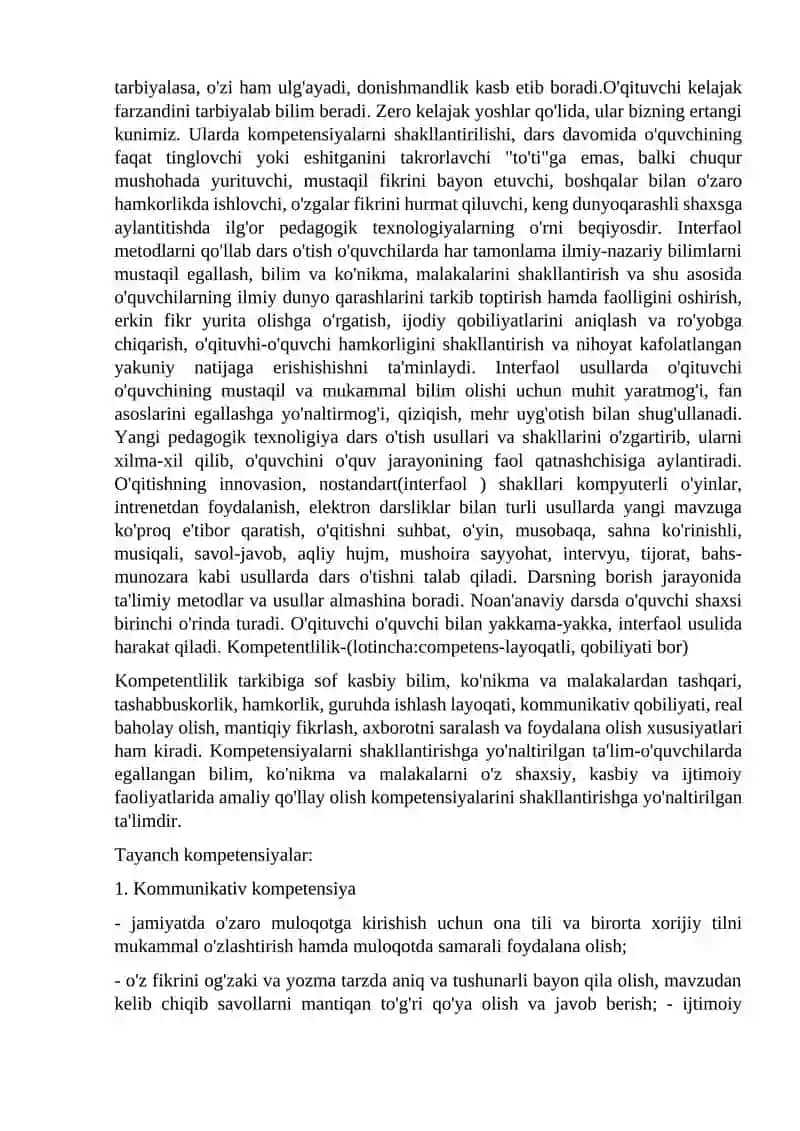 Kasbiy kompitensiya va unga nisbatan yondashuvlar 4