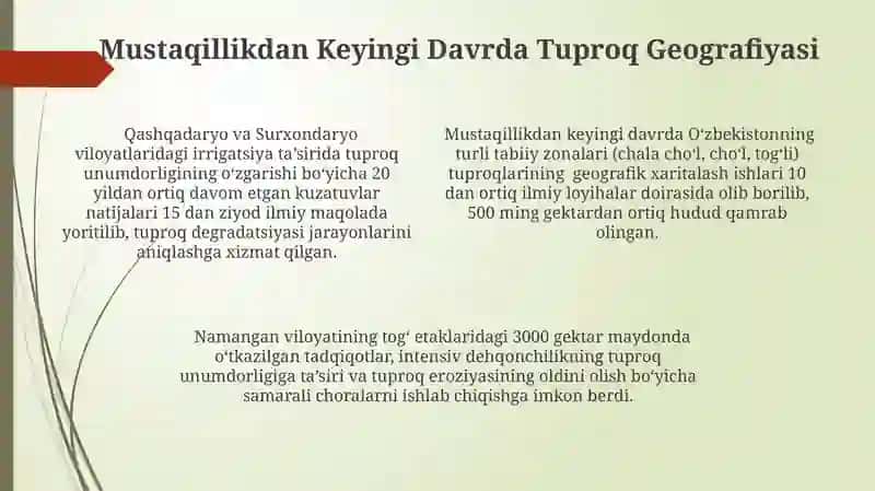Tuproq Geografiyasi va Atrof-muhit Muhofazasi 4