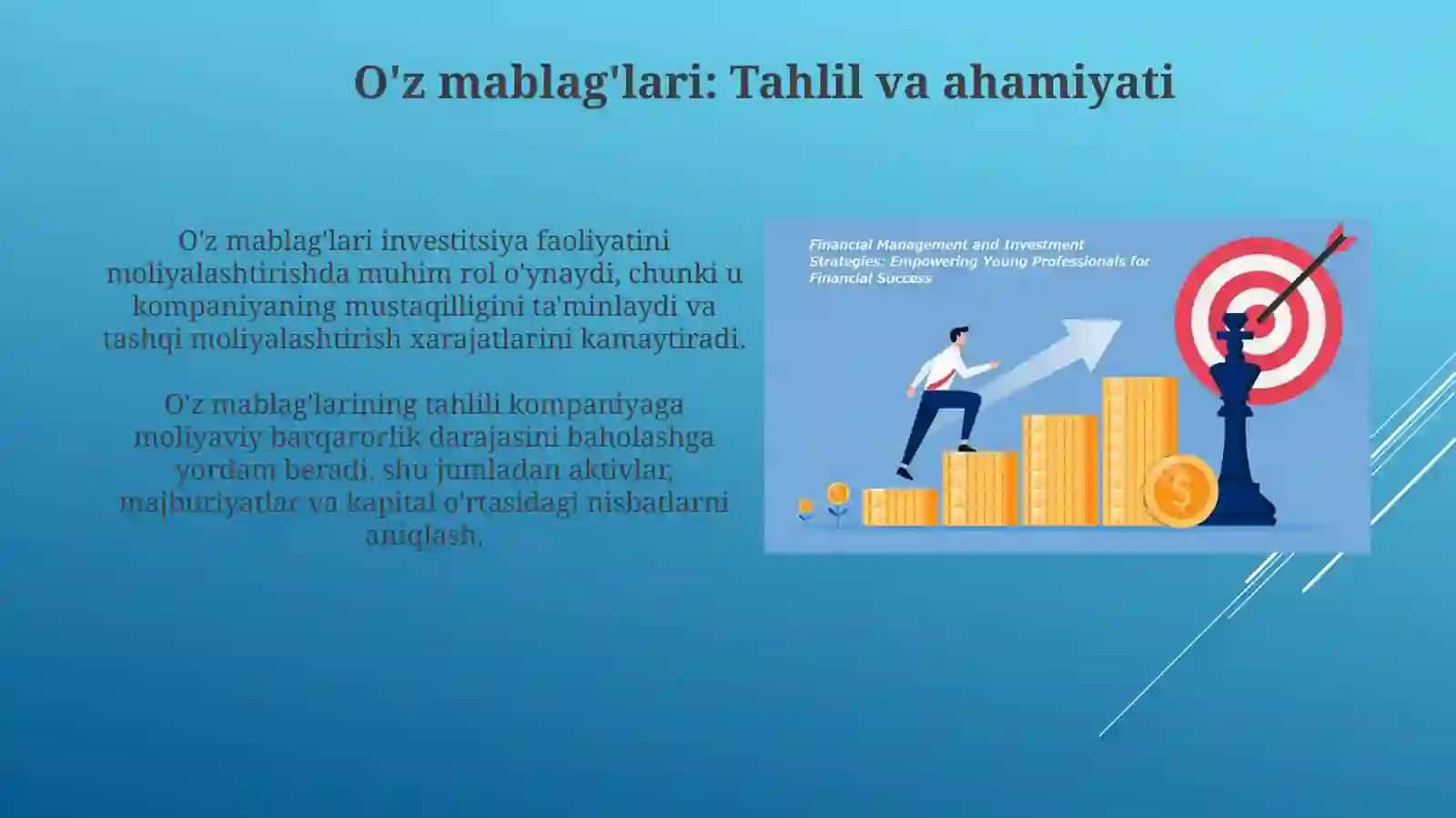 Investitsiya faoliyatini moliyalashtirish manbalari va ularning tarkibi 4