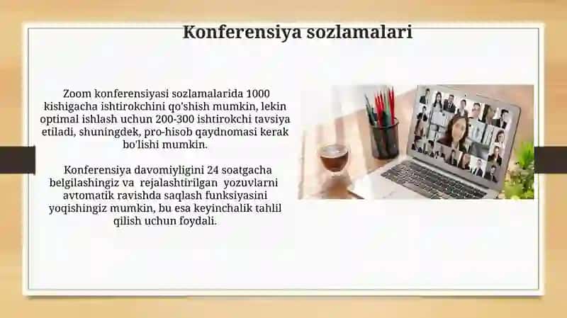 ZOOM platformasida konferensiya yaratish va unga foydalanuvchilarni ulash va boshqarish 4