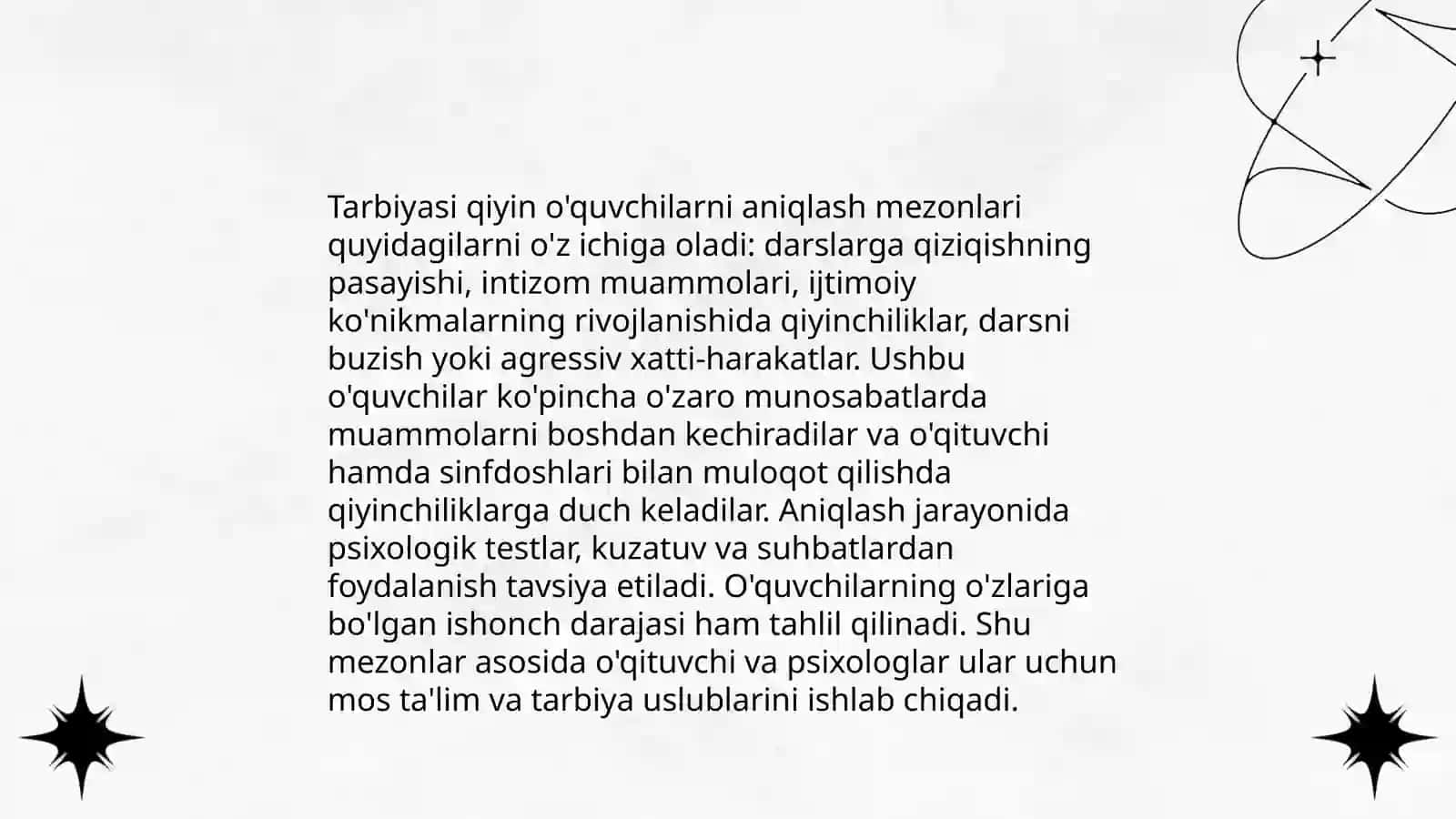 "Tarbiyasi qiyin" óquvchilar bilan ishlashning psixologik asoslari 4