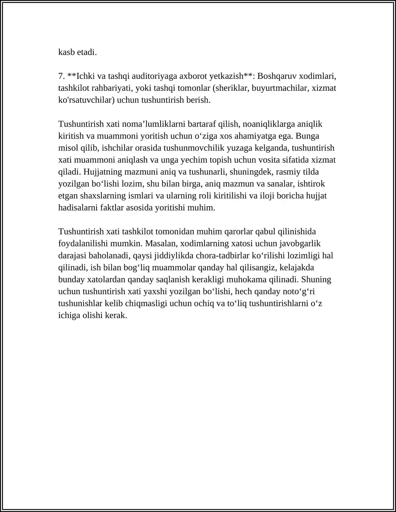 TILXAT, TUSHUNTIRISH XATI YOZISH QOIDALARI 4
